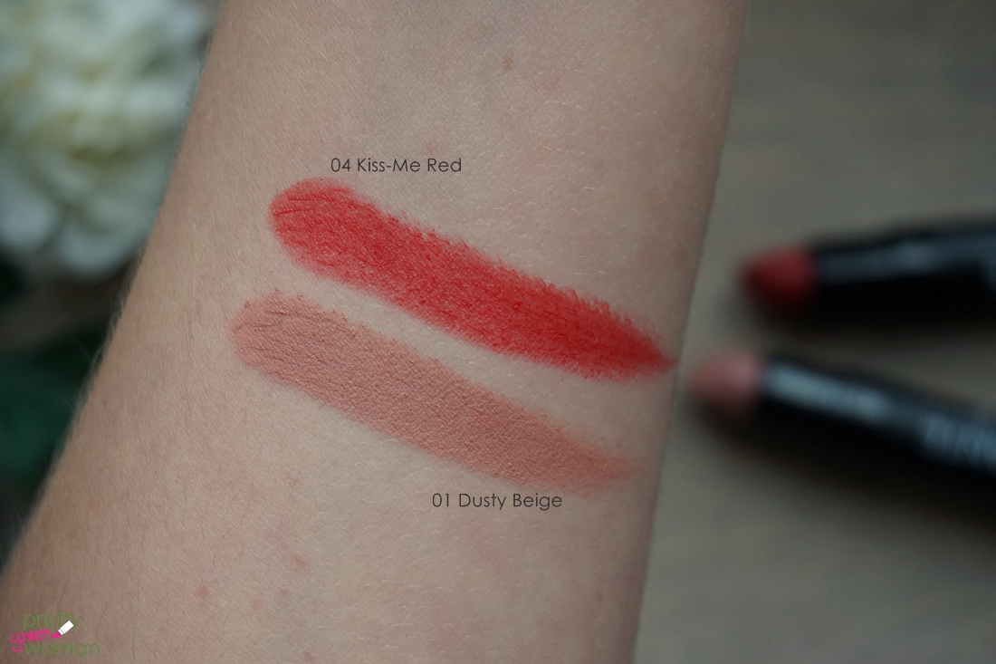 - Blog woman in Naturkosmetik Dusty von green - Sante Beige Red Matt und Matte pretty Kiss-Me Lipsticks Mat